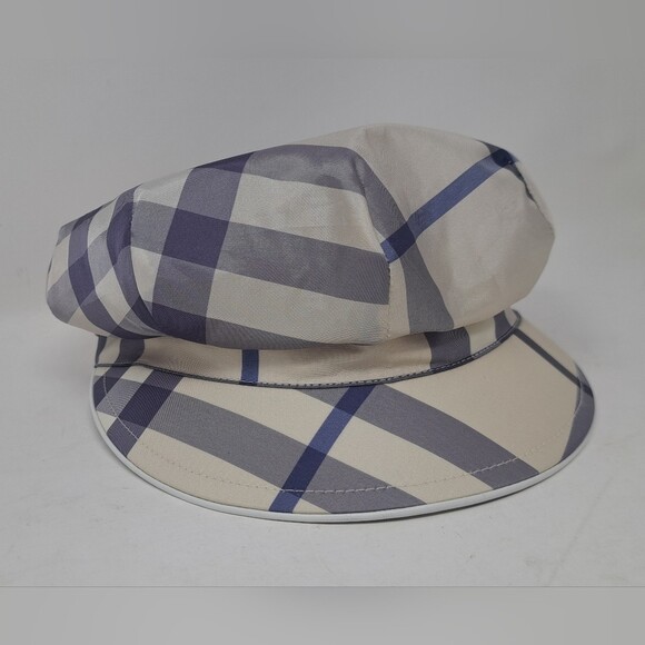 Burberry Womens Newsboy Hat Cap Purple Nova Check England Vintage Y2K 90s Small main image 11